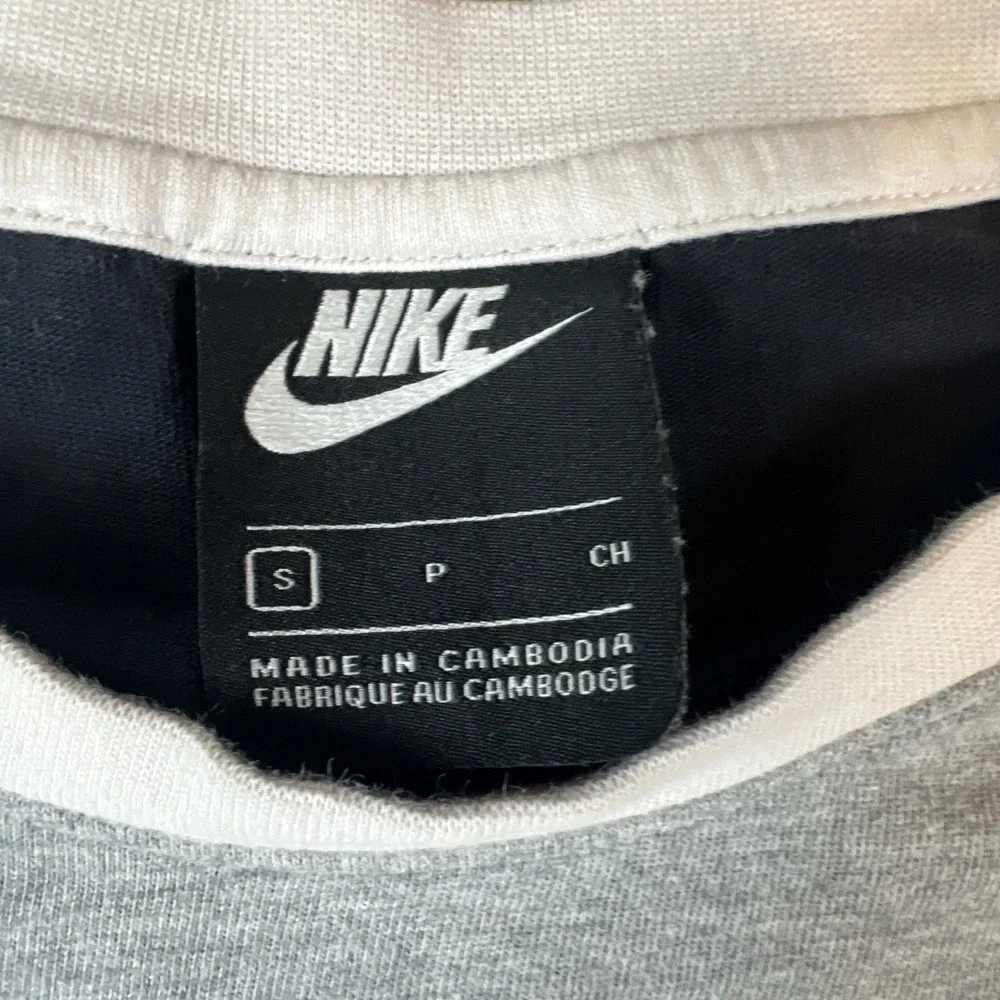 Nike Swoosh T Shirt Men S‎ Blk/Gry Cotton Short Sleeve Crewneck Tee Embroidered